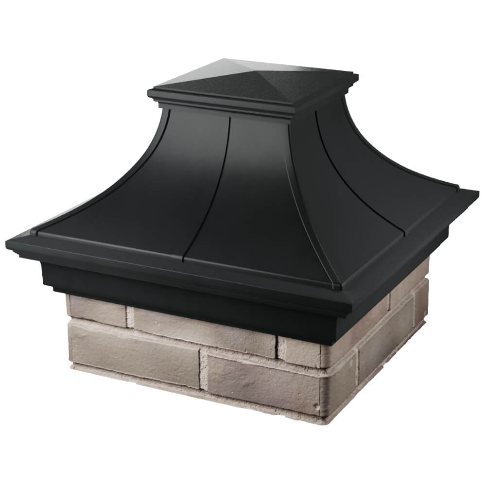 Колпак Zking Монблан Премиум Черный на столб 1.5х1.5 кирпича (385х385мм) в Горно-Алтайске фото