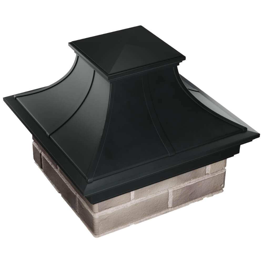 Колпак Zking Монблан Премиум Черный на столб 1.5х1.5 кирпича (385х385мм) в Горно-Алтайске фото