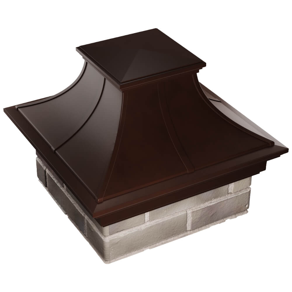 Колпак Zking Монблан Премиум Коричневый на столб 1.5х1.5 кирпича (385х385мм) в Горно-Алтайске фото