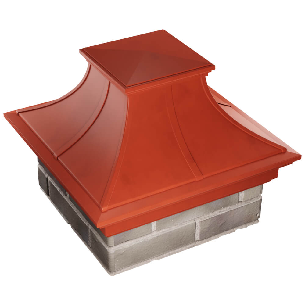 Колпак Zking Монблан Премиум Красный на столб 1.5х1.5 кирпича (385х385мм) в Горно-Алтайске фото