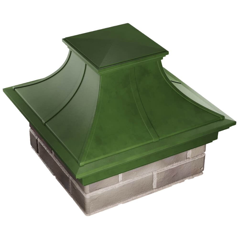 Колпак Zking Монблан Премиум Зеленый на столб 1.5х1.5 кирпича (385х385мм) в Горно-Алтайске фото