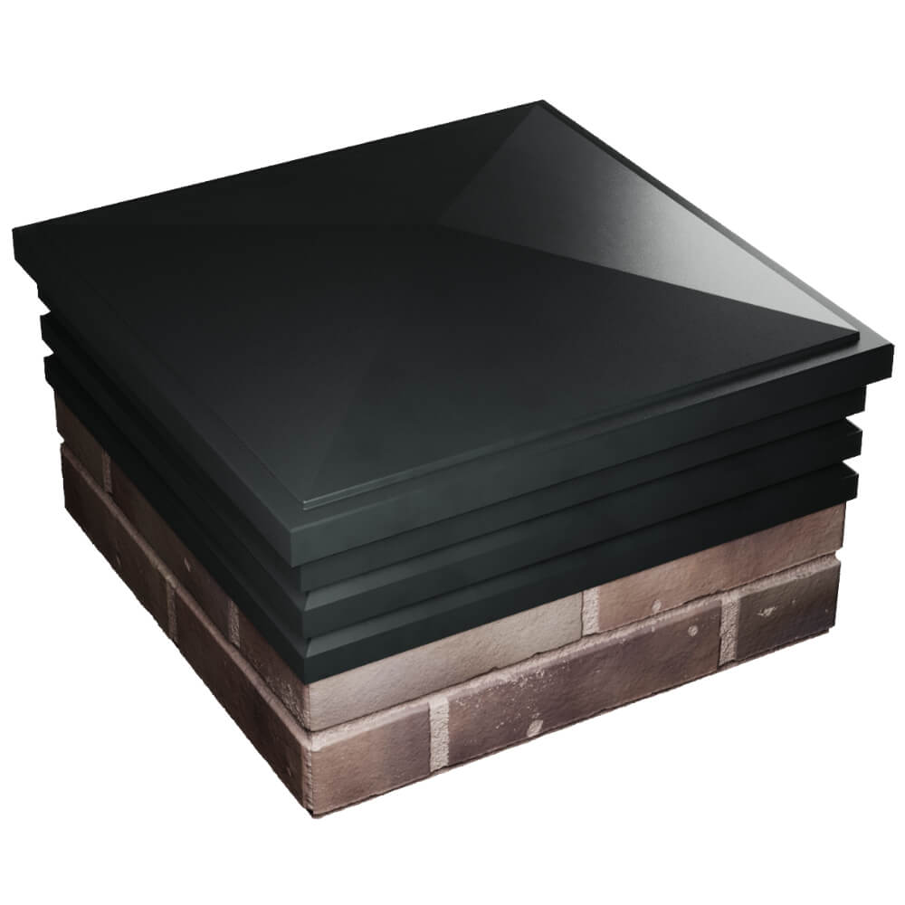 Колпак Zking Бона ХайТек Черный на столб 2х2 кирпича (513х513мм) в Горно-Алтайске фото