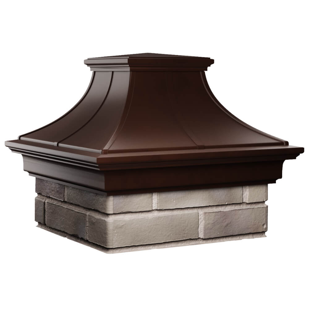 Колпак Zking Монблан Премиум Коричневый на столб 1.5х1.5 кирпича (385х385мм) в Горно-Алтайске фото