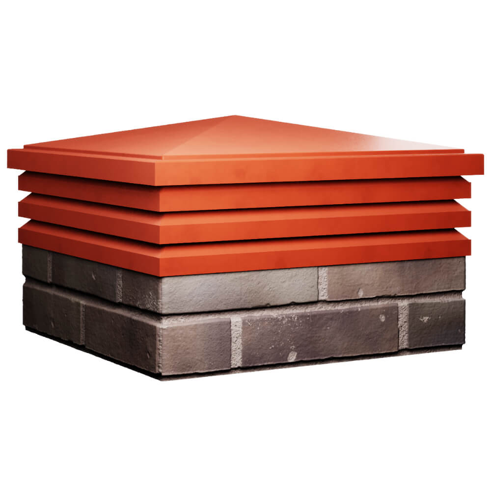 Колпак Zking Бона ХайТек Красный на столб 2х2 кирпича (513х513мм) в Горно-Алтайске фото