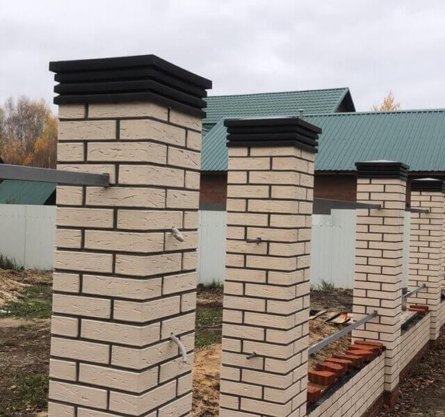 Колпак Zking Бона ХайТек Коричневый на столб 1.5х1.5 кирпича (385х385мм)