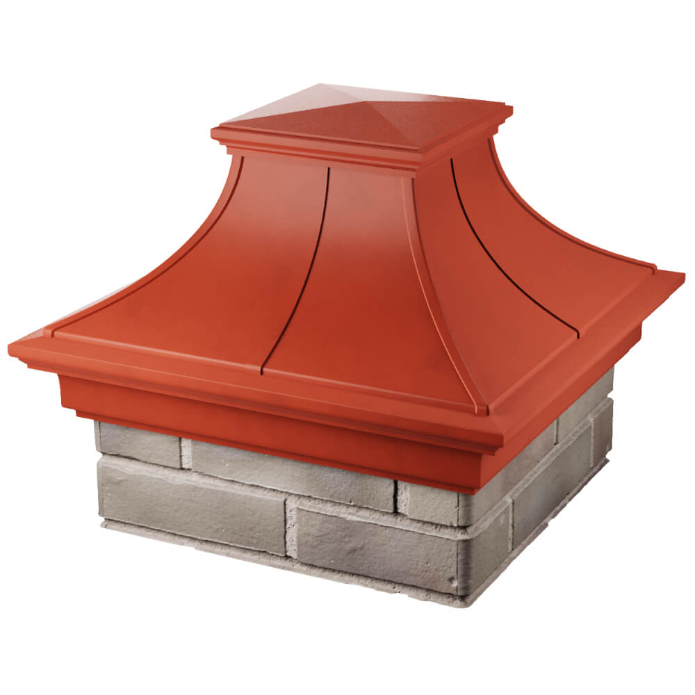 Колпак Zking Монблан Премиум Красный на столб 1.5х1.5 кирпича (385х385мм) в Горно-Алтайске фото