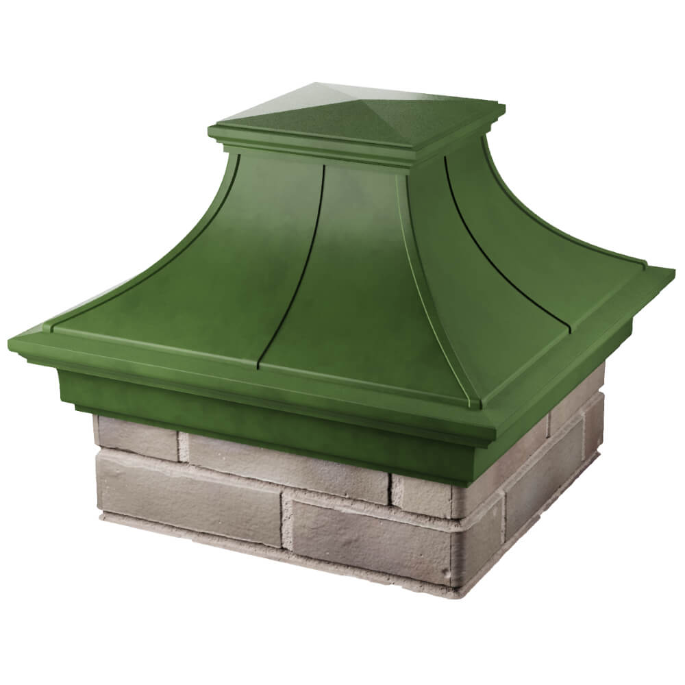 Колпак Zking Монблан Премиум Зеленый на столб 1.5х1.5 кирпича (385х385мм) в Горно-Алтайске фото