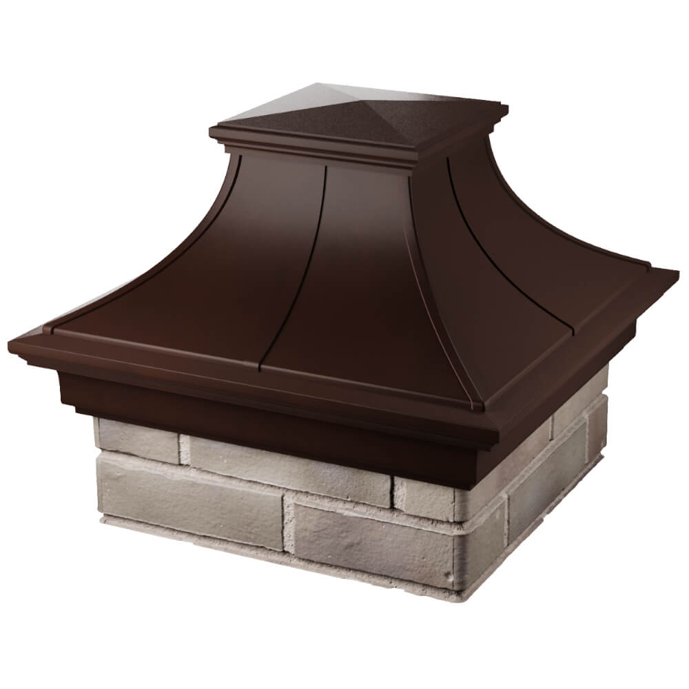Колпак Zking Монблан Премиум Коричневый на столб 1.5х1.5 кирпича (385х385мм) в Горно-Алтайске фото