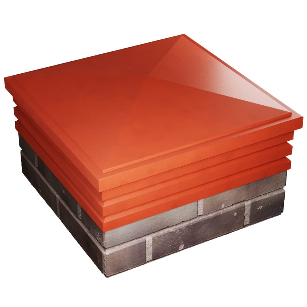 Колпак Zking Бона ХайТек Красный на столб 2х2 кирпича (513х513мм) в Горно-Алтайске фото