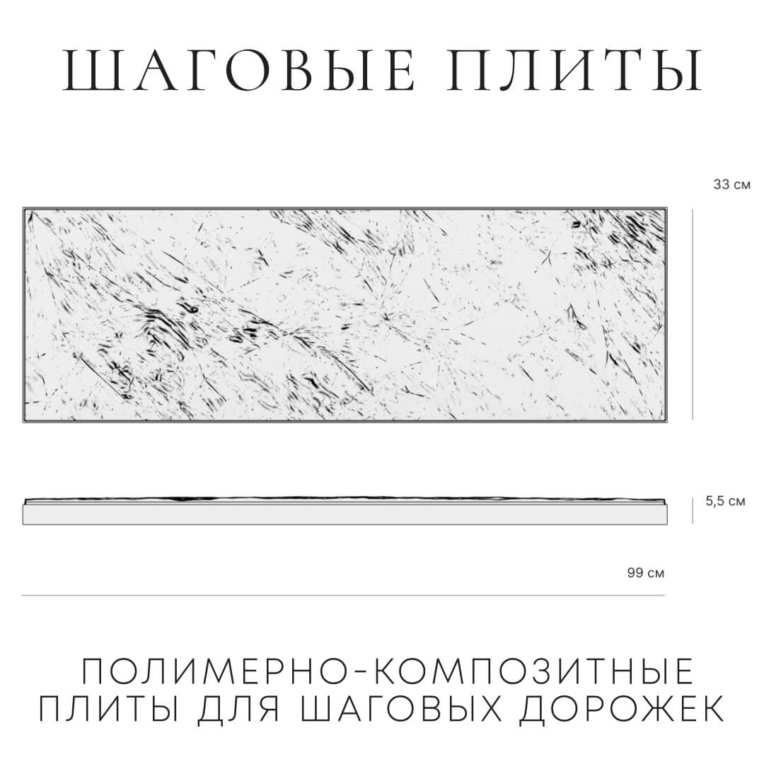 Шаговая плита STONE Графитовый Серый 990х330х55мм в Горно-Алтайске фото